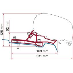 Adaptér pro markýzy F80 a F65 na Ford Transit H2