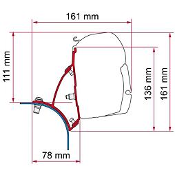 VW T5 / T6 s výklopnou střechou - adaptér na markýzy Fiamma F45, ZIP