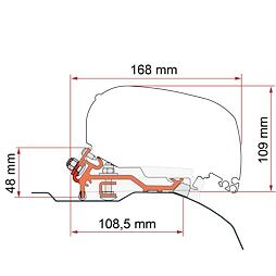 Adaptér pro markýzu Fiamma F80S pro Fiat Ducato H2
