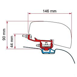 Adaptér pro Fiamma F40van do střešní lišty VW T5/T6